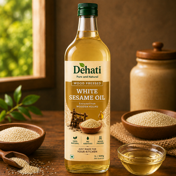 Dehati Wood Pressed White Sesame Oil | 100% Pure & Natural